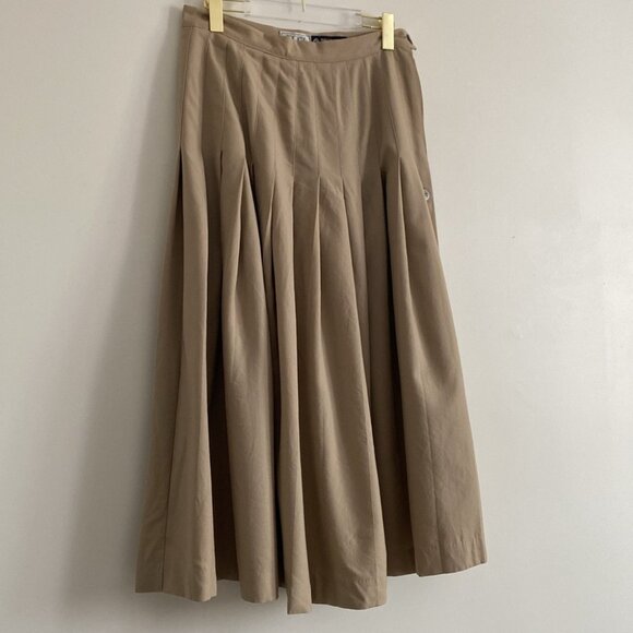 Mr. Jax Vintage Wool Pleated Skirt Beige - Picture 4 of 10